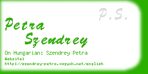 petra szendrey business card